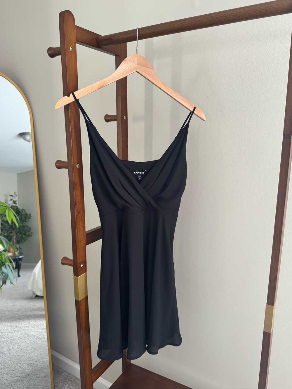 Express Little Black Dress XS Draped Surplice Mini Dress